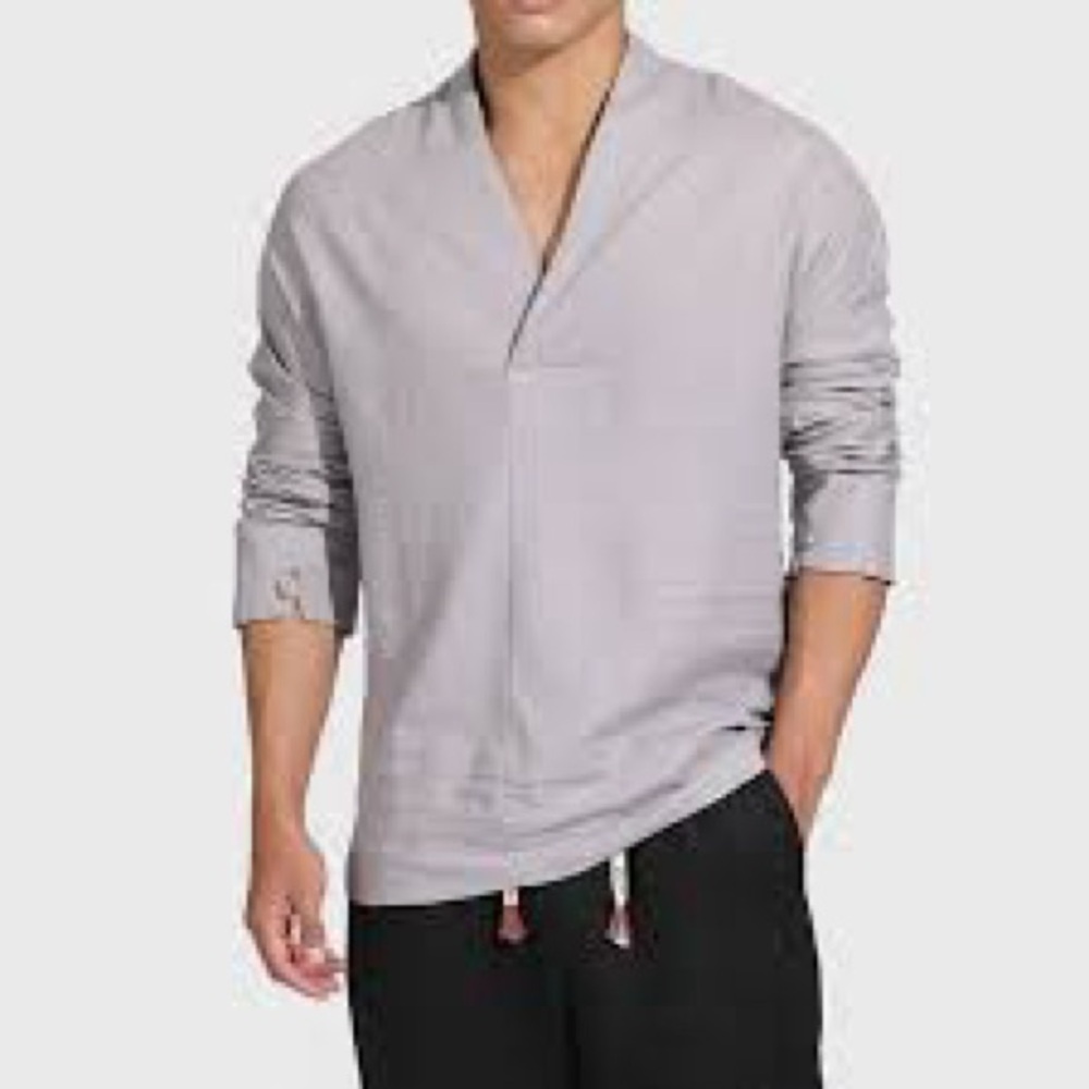 Men's Shino Sleeve Gray Casual Shirt.XL